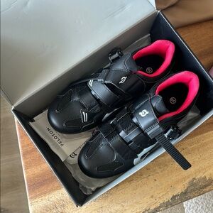 Peloton Black and red cycling shoes